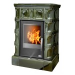 Kachlová kamna ABX Britania s výměníkem, kachlový sokl zelená